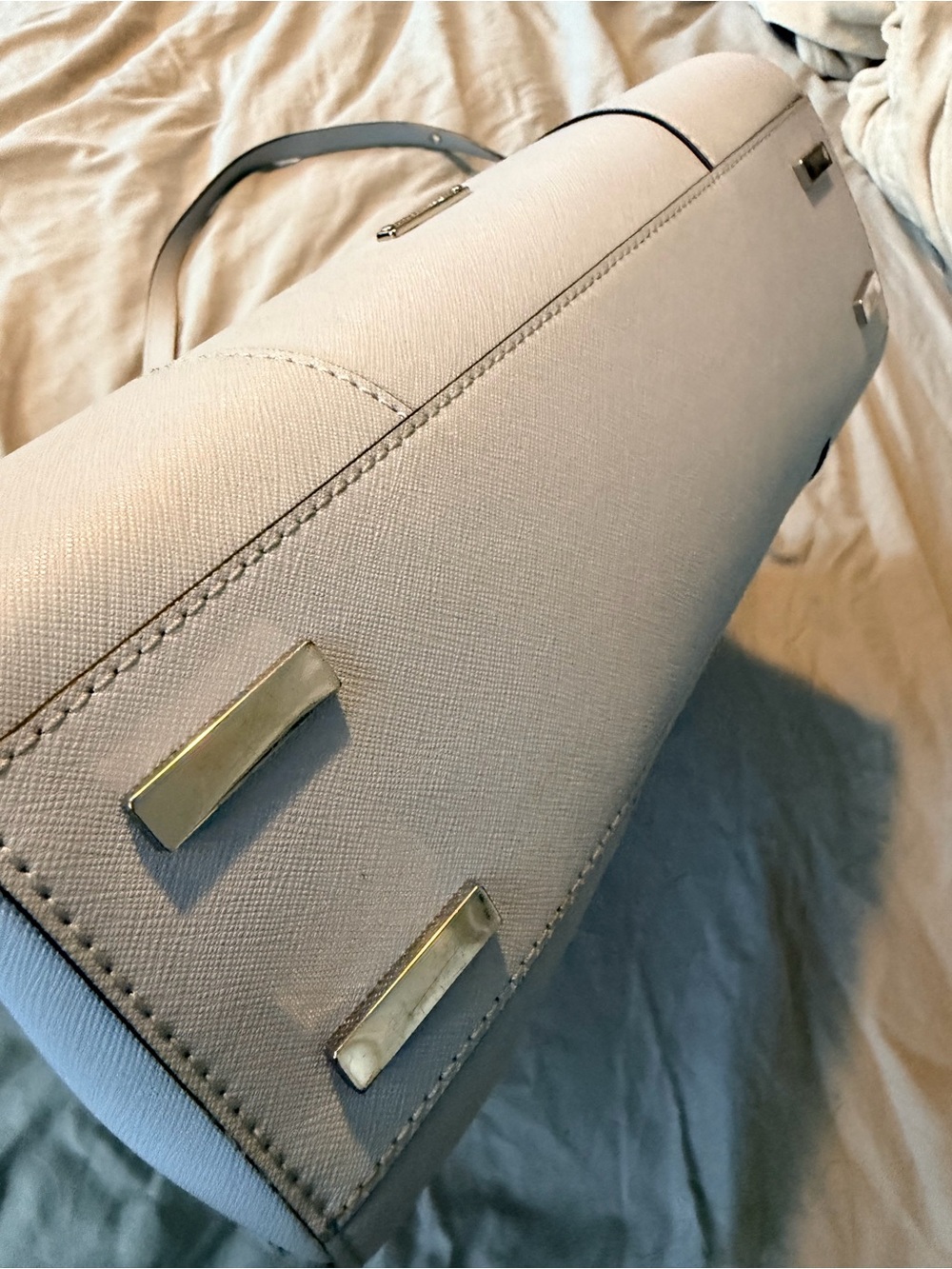 Rebecca Minkoff Light Blue Structured Top-Handle Crossbody Bag - Picture 6 of 10